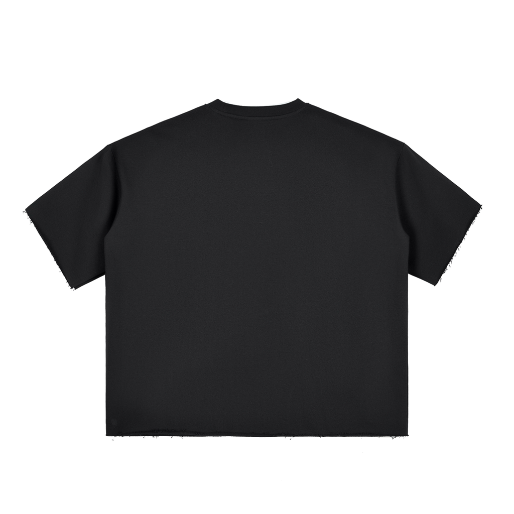 BLACK AURA BOX FIT TEE RAW EDGE
