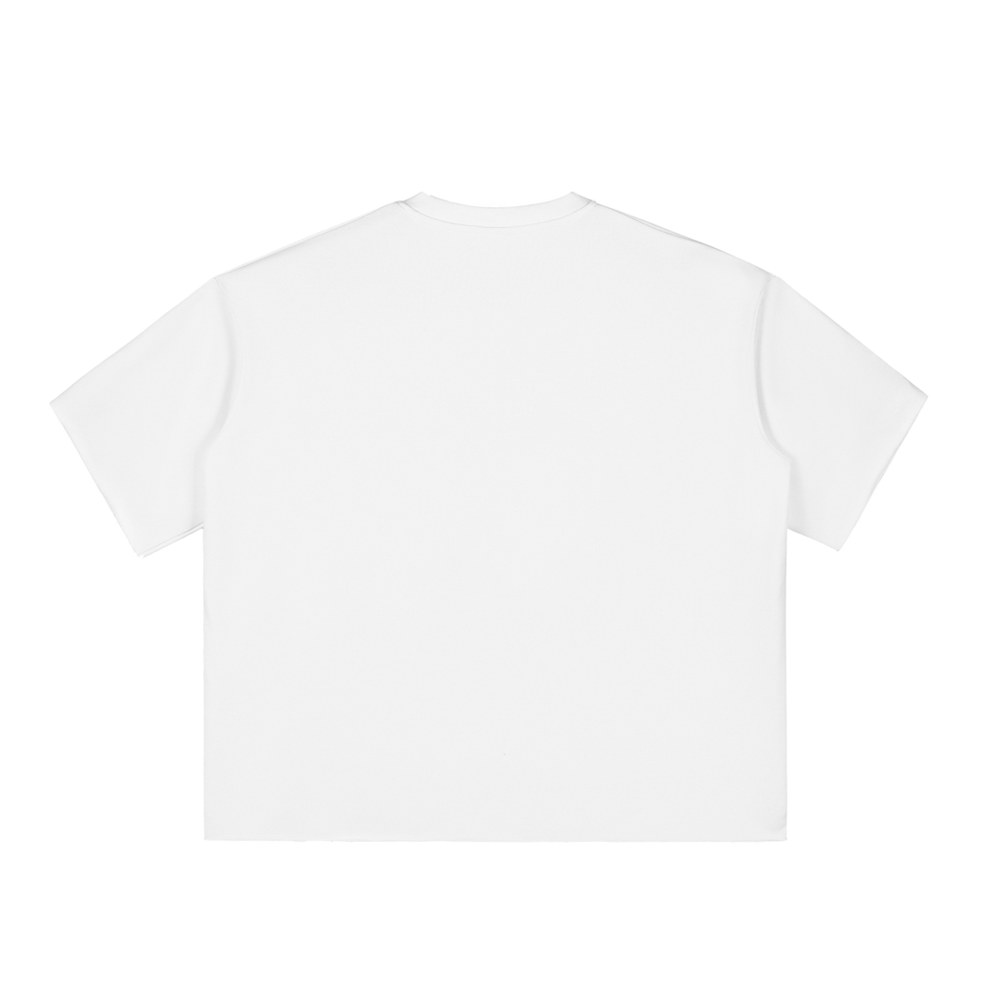 BLACK AURA BOX FIT TEE RAW EDGE - WHITE
