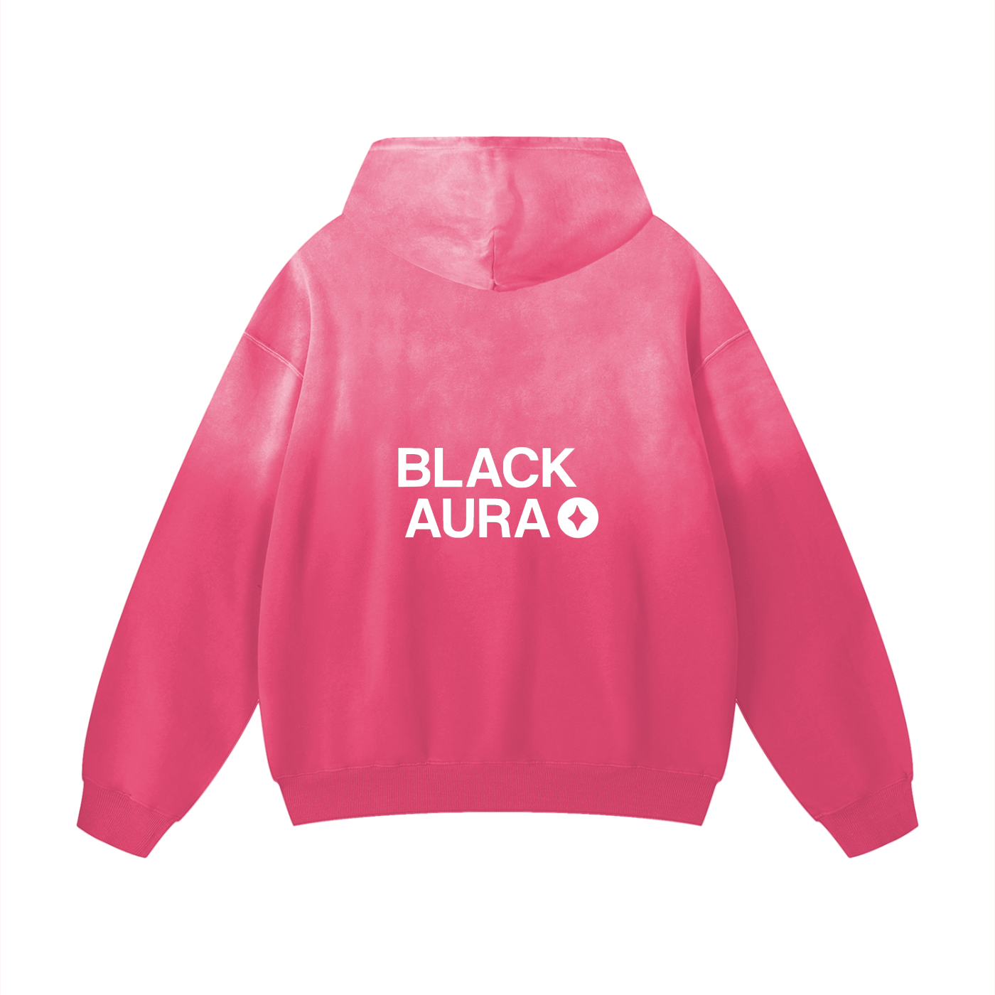 BLACK AURA FADED OVERSIZED HOOD