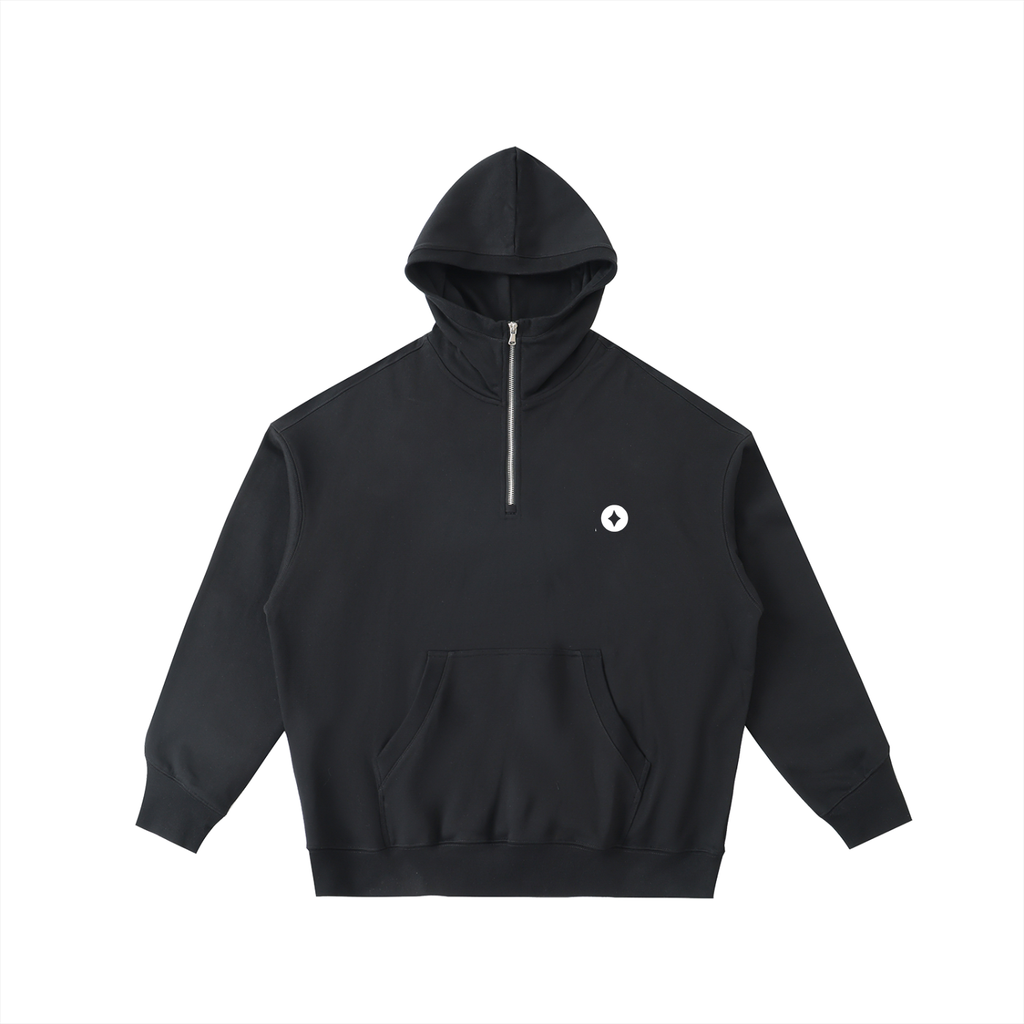 BLACK AURA HALF-ZIP HOOD