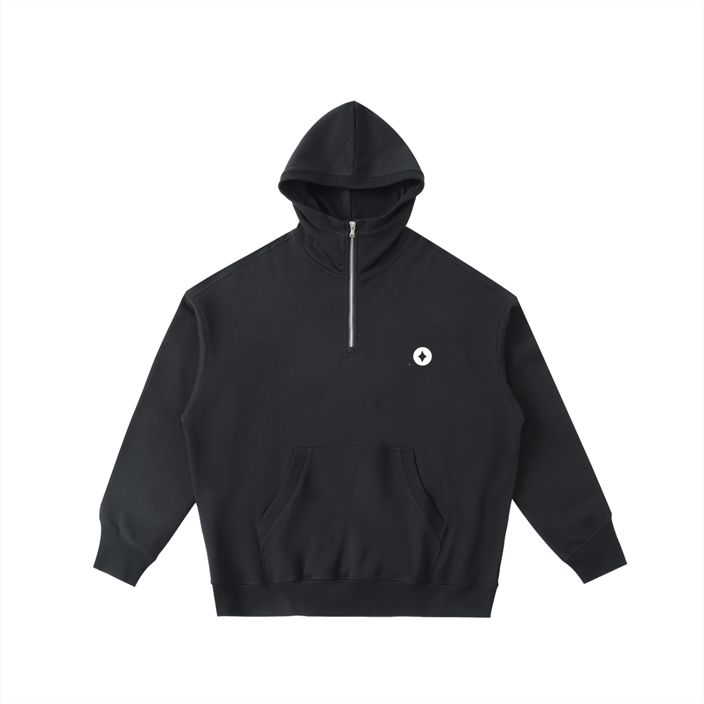 BLACK AURA HALF-ZIP HOOD