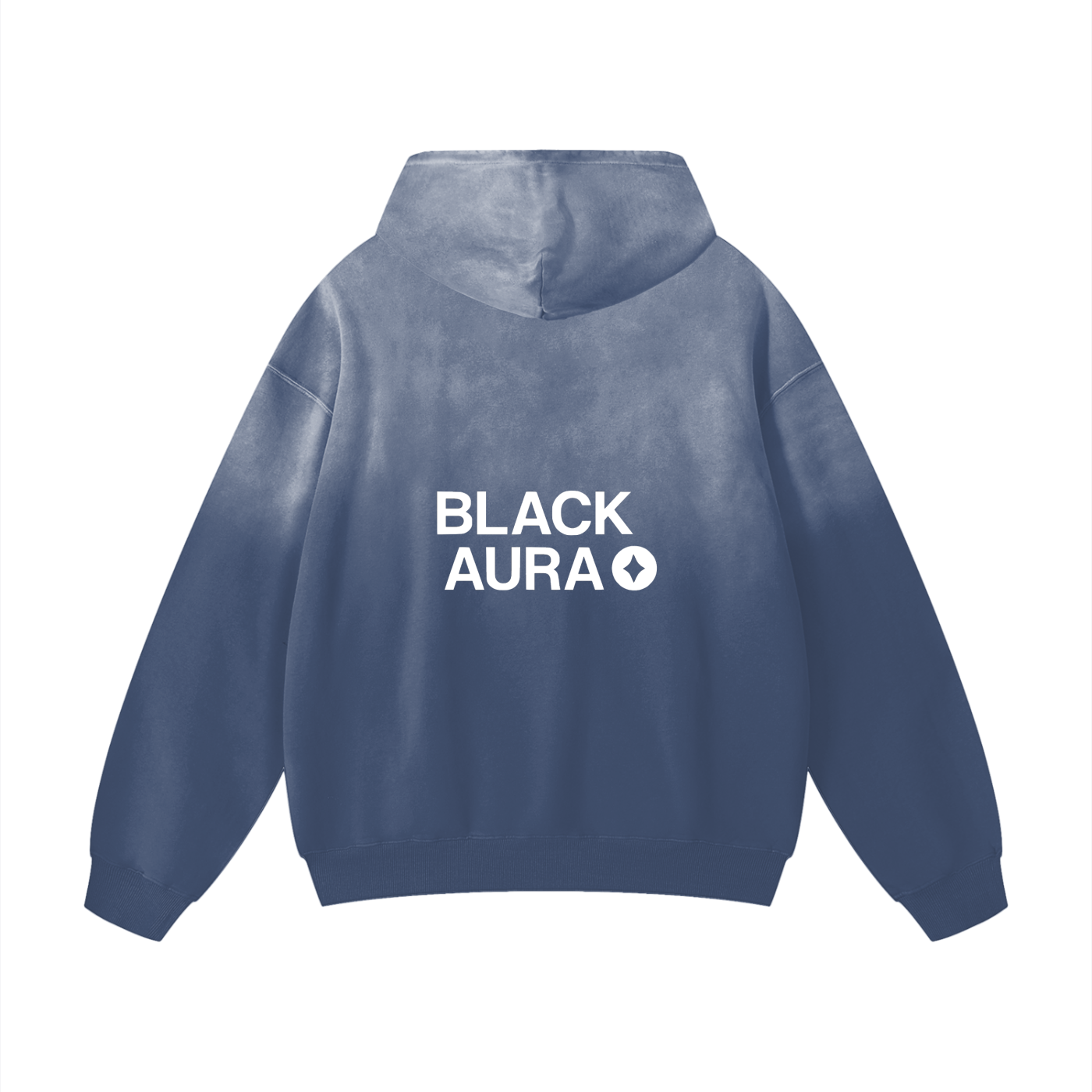 BLACK AURA FADED OVERSIZED HOOD