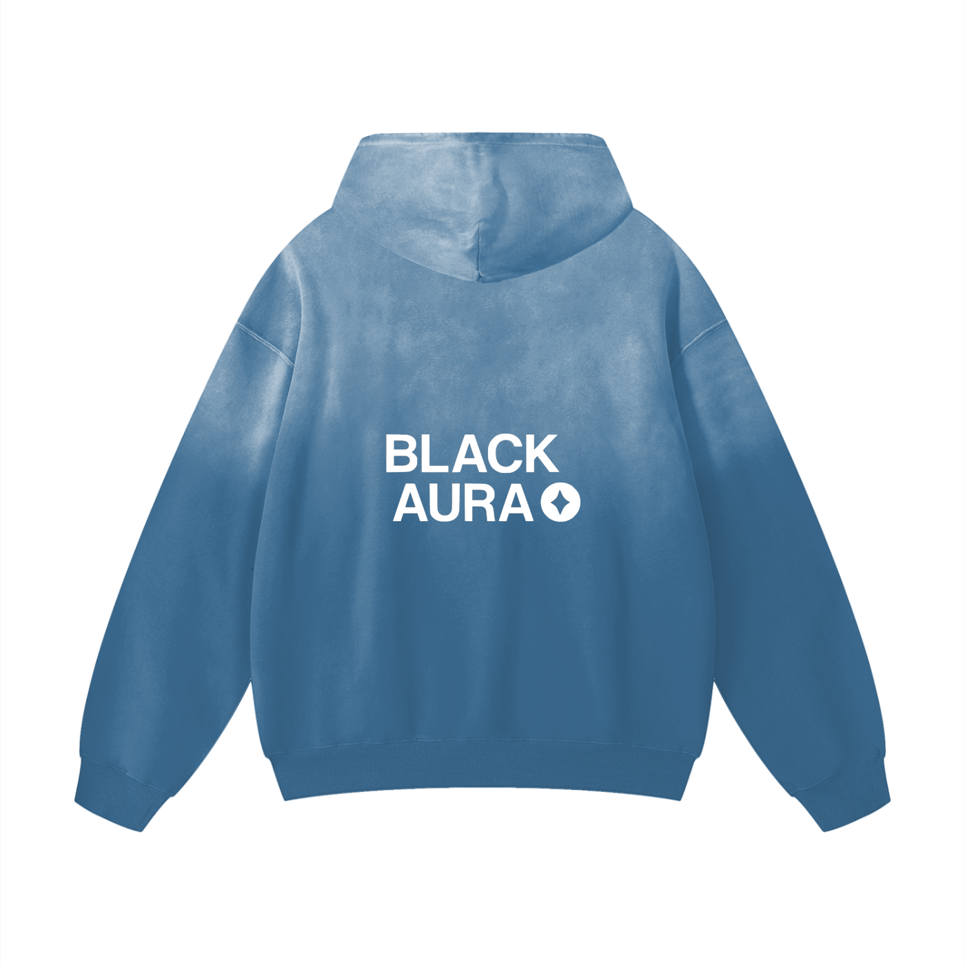 BLACK AURA FADED OVERSIZED HOOD