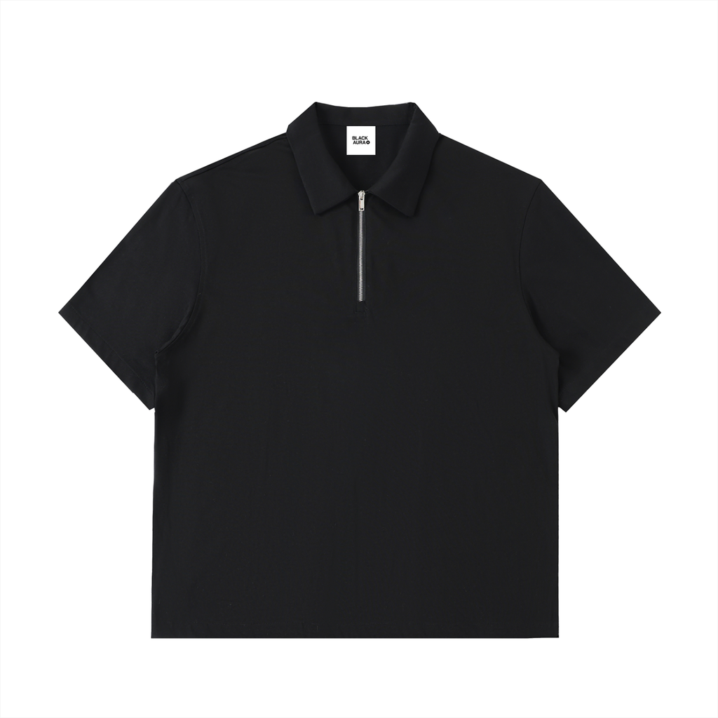 BLACK AURA HALF-ZIP SHIRT