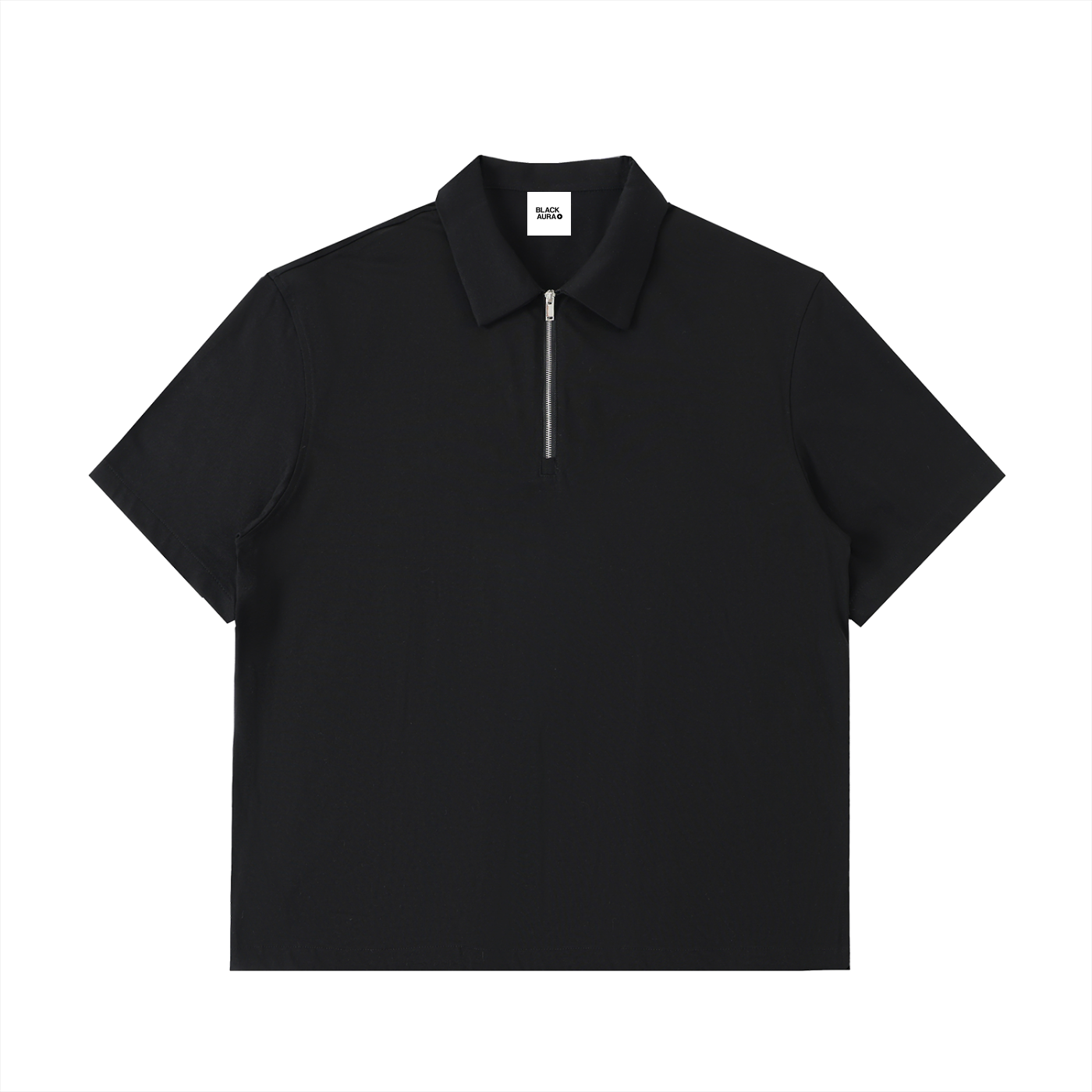 BLACK AURA HALF-ZIP SHIRT