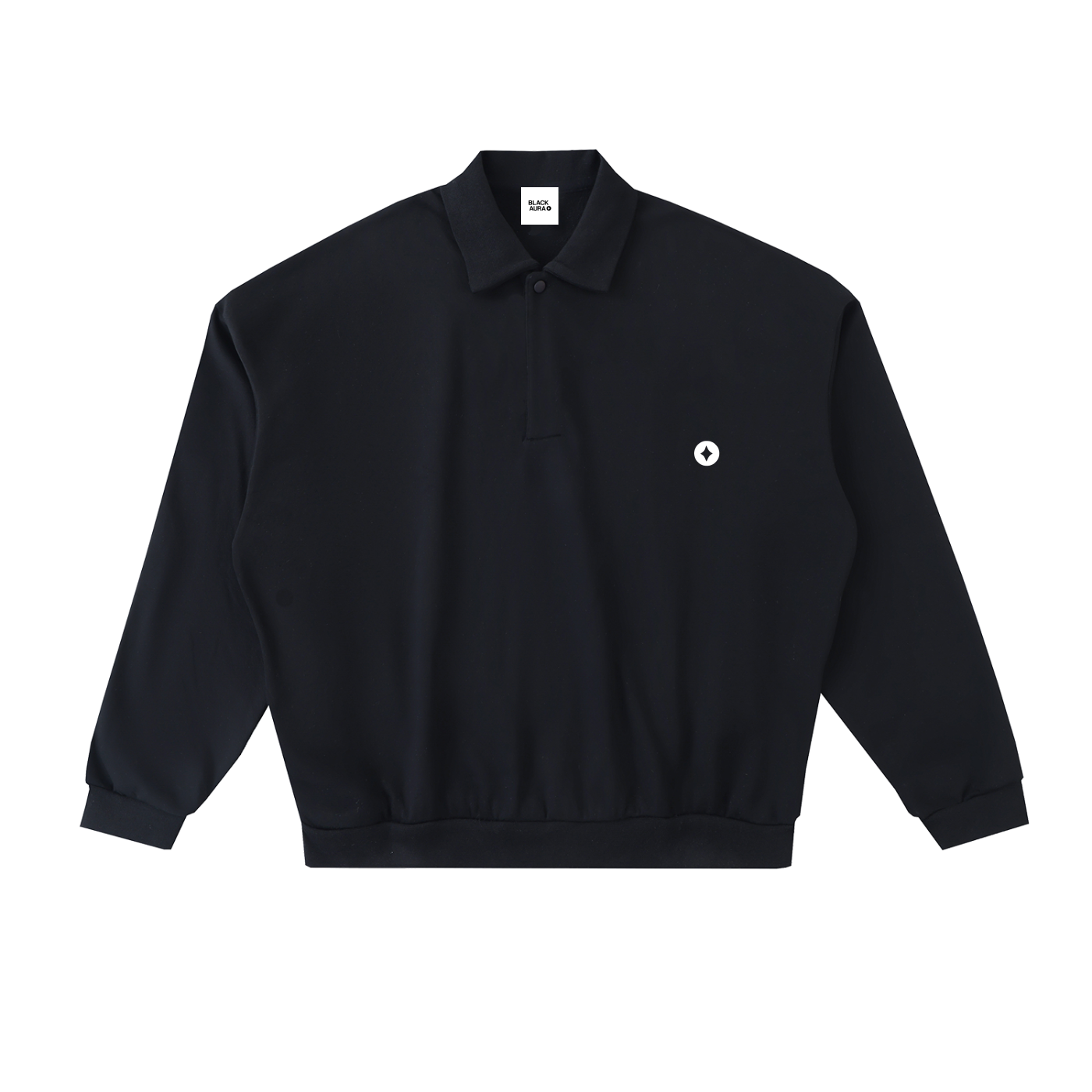 BLACK AURA POLO SWEATSHIRT