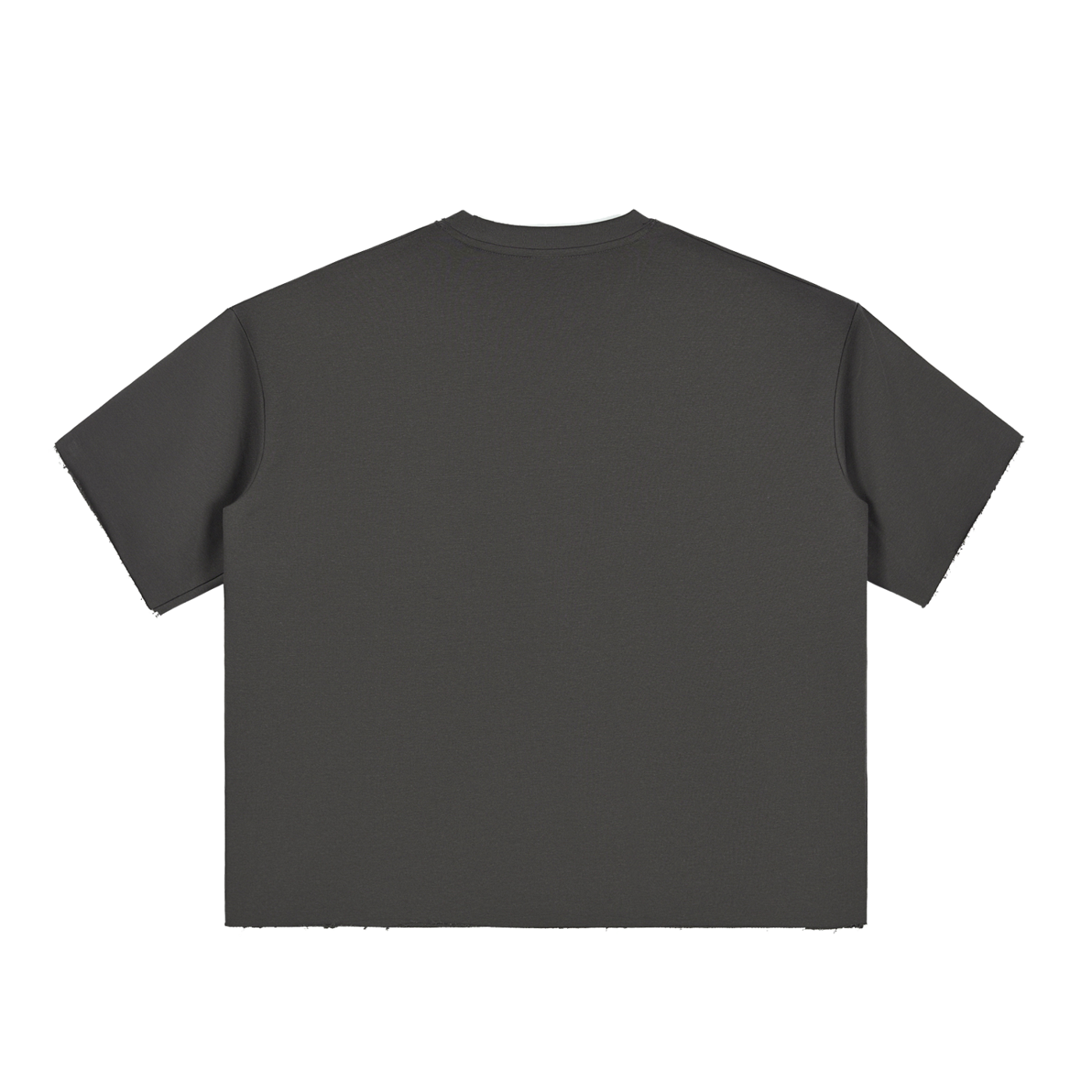 BLACK AURA BOX FIT TEE RAW EDGE - DARK GREY