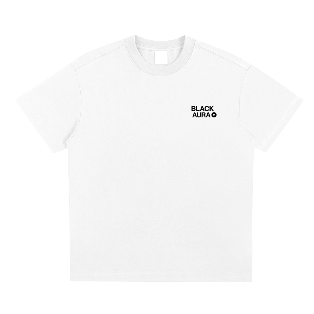 BLACK AURA TEE - BLACK LOGO