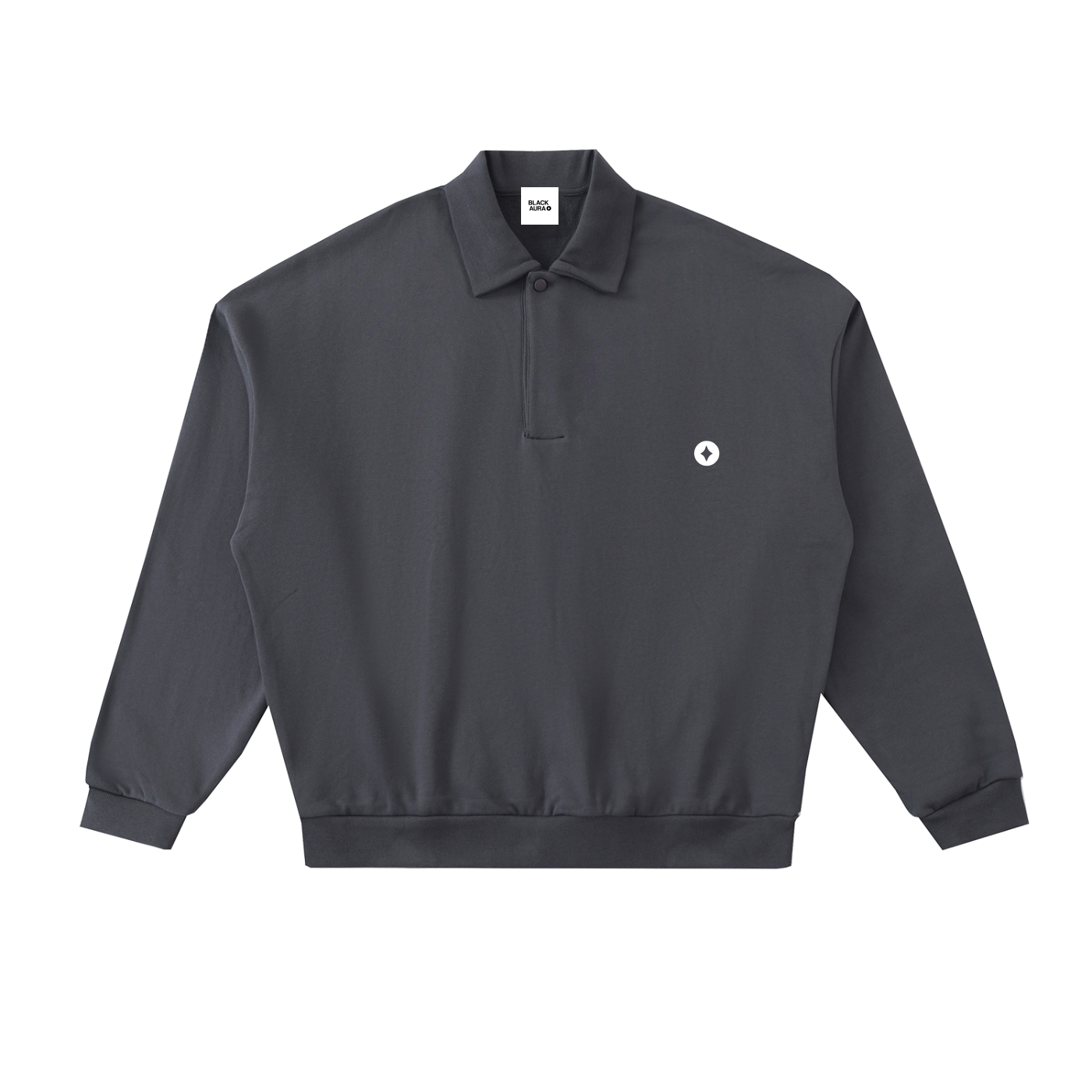 BLACK AURA POLO SWEATSHIRT
