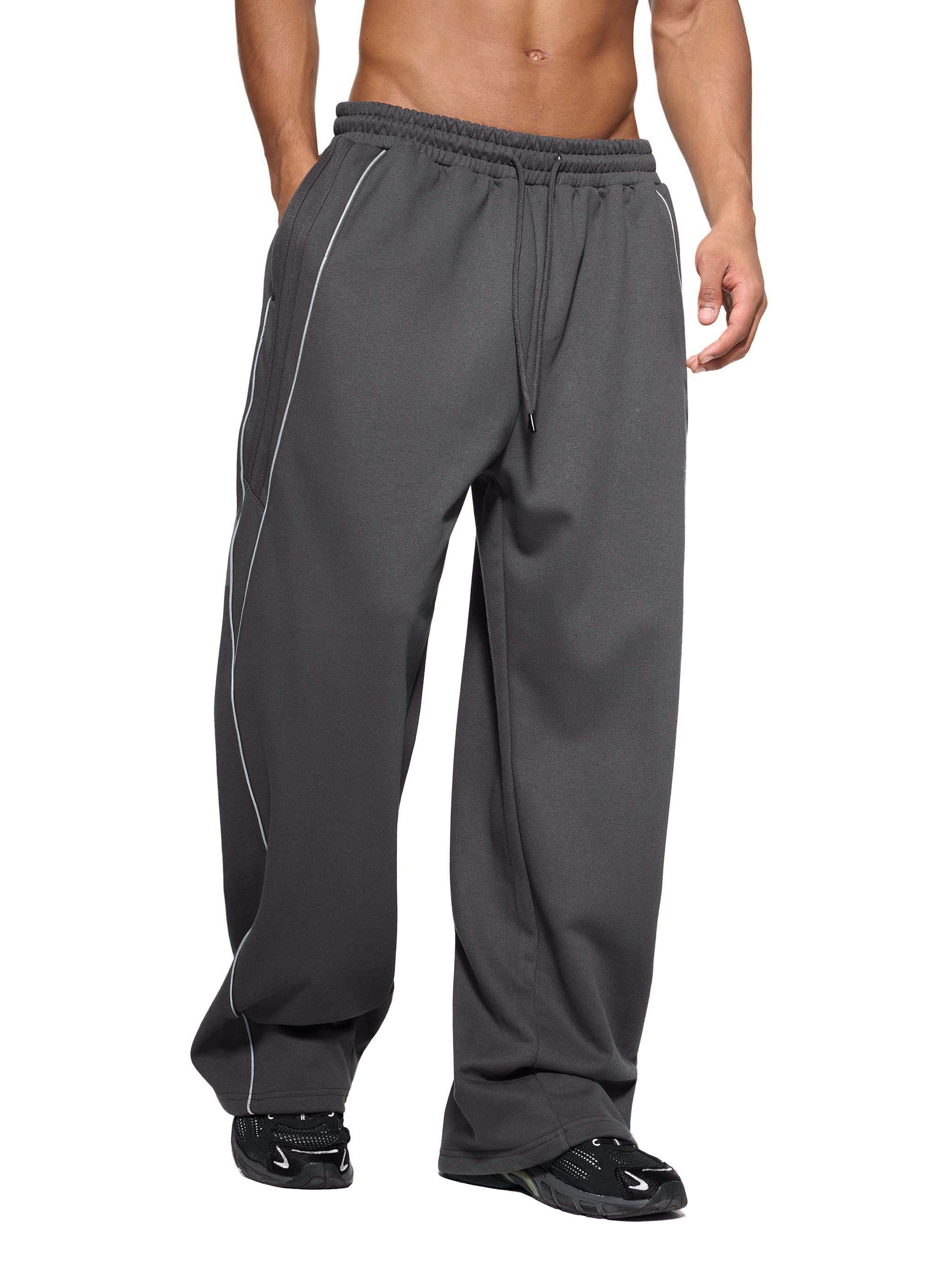 BLACK AURA REFLECTIVE STRIP SWEATPANTS